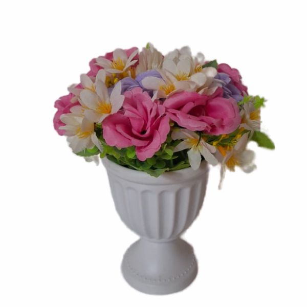 Vaso Branco com Flores P 